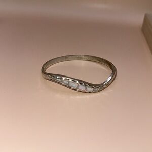 SILVER & OPAL NAVAJO Inlay Bangle Bracelet